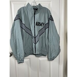 Skilcraft Army IPFU Jacket Windbreaker Full Zip Lightweight‎ Gray Medium/Short